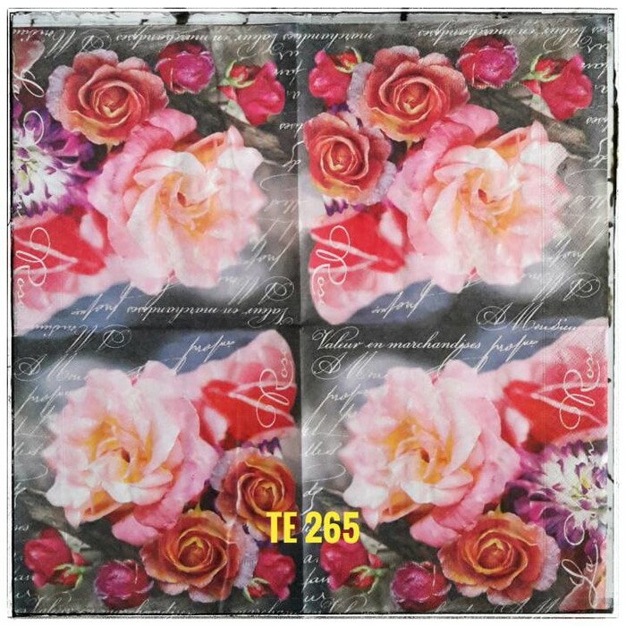 Tisu eropah ukuran 33x33 cm 1 pack= 20 pcs tidak campur motif 040