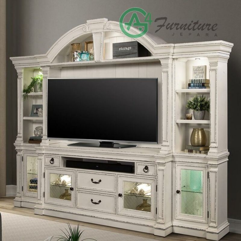 Bufet Tv Minimalis Modern Shinum - Kayu Mahoni