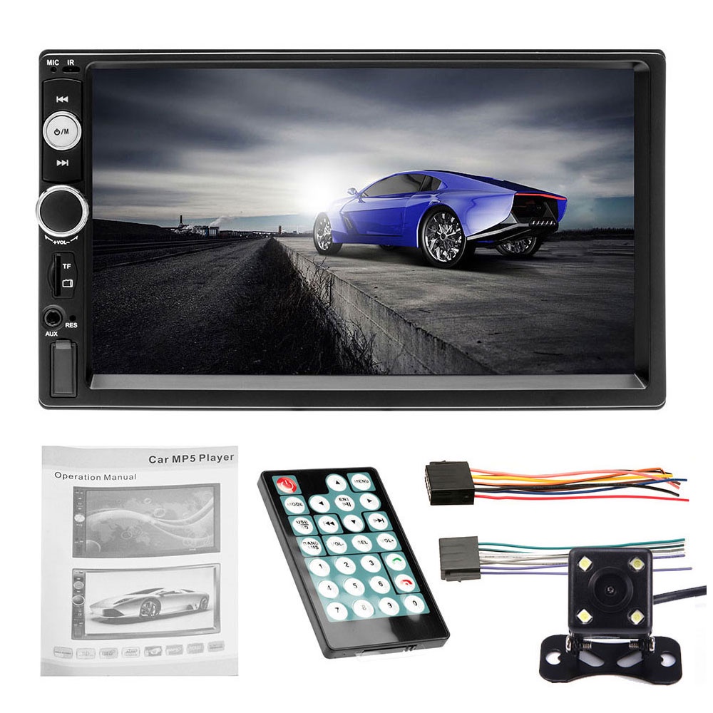 Podofo Tape Audio Mobil Media Player MP5 Bluetooth Touch Screen - 7023B - Black