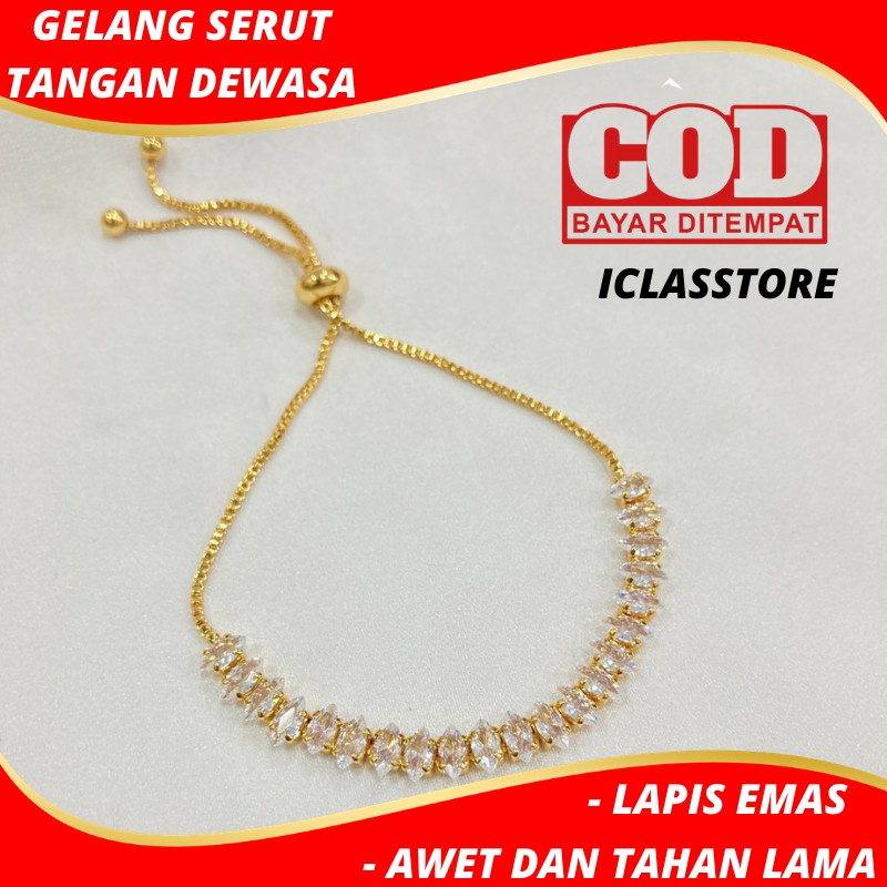 Gelang Serut Aksesoris Fashion Perhiasan Imitasi Wanita Lapis Emas Awet Dan Tahan Lama Model Terbaru