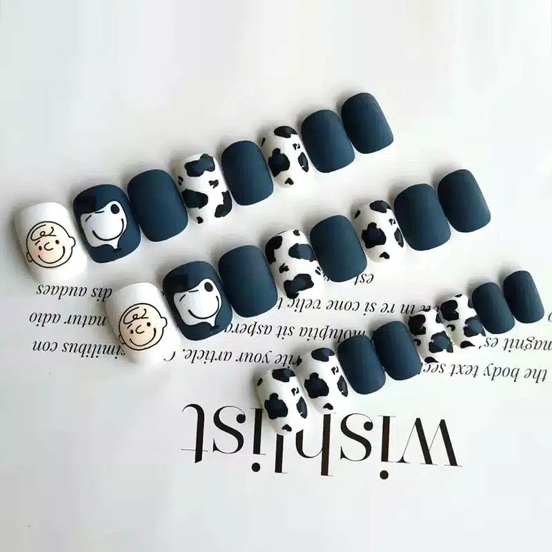 24 PCS False Nail High Quality with Pattern | Kuku Palsu Bermotif | Waterproof | Nail Art