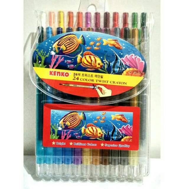 

Twist Crayon / Crayon Putar Kenko isi 24 Warna Original