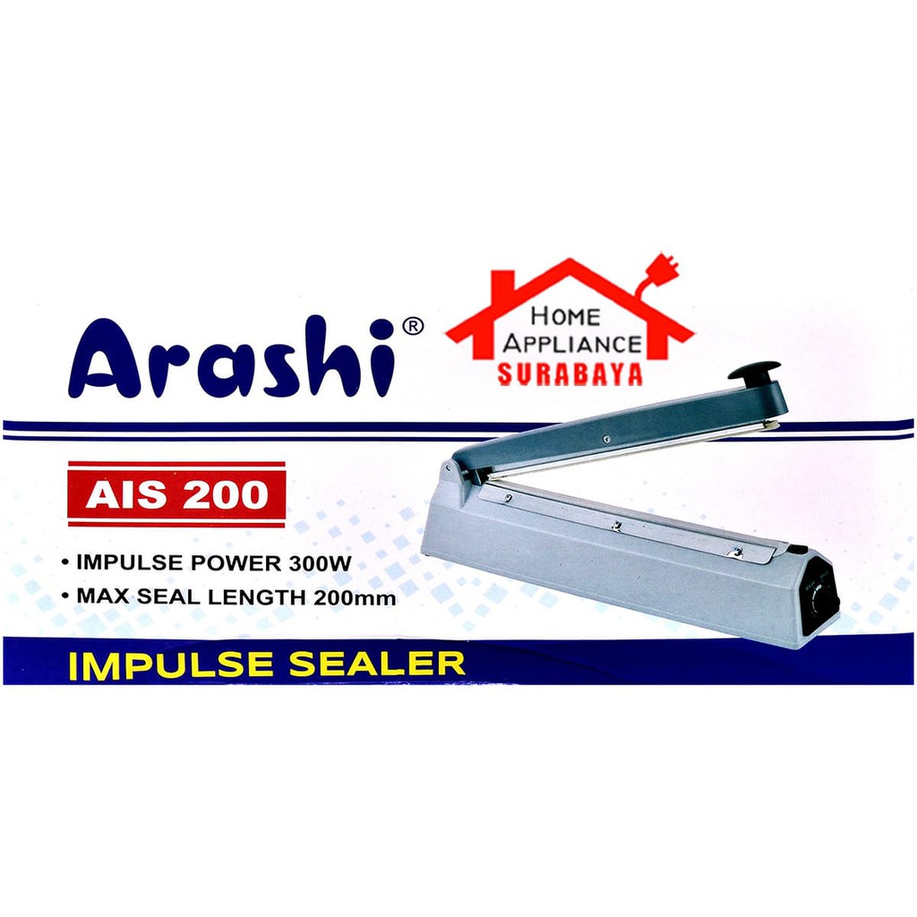 Alat Perekat Press Plastik Impulse Sealer PFS 200 20 CM Arashi AIS 200 AIS200 AIS-200 / Hyperlite TIS 202