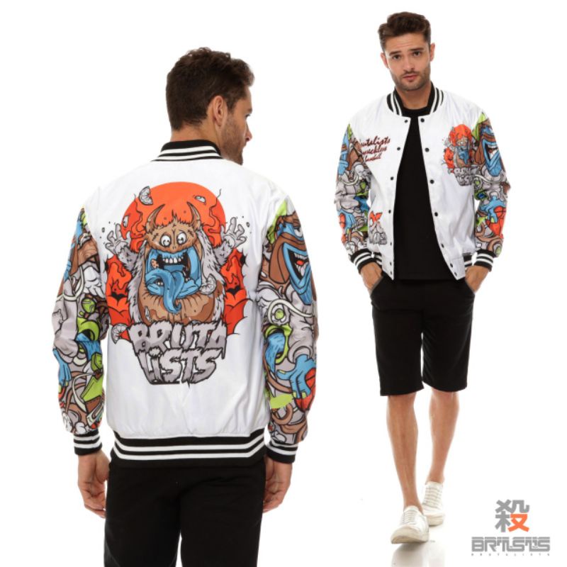 JAKET VARSITY BASEBALL BRUTALISTS DENIM JAKET UNISEX ORIGINAL PRIA WANITA-V04