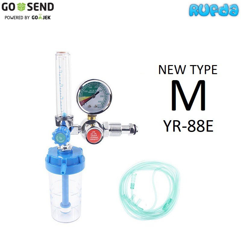 Oxygen Regulator Oksigen Medis Lengkap Plus Selang Hidung