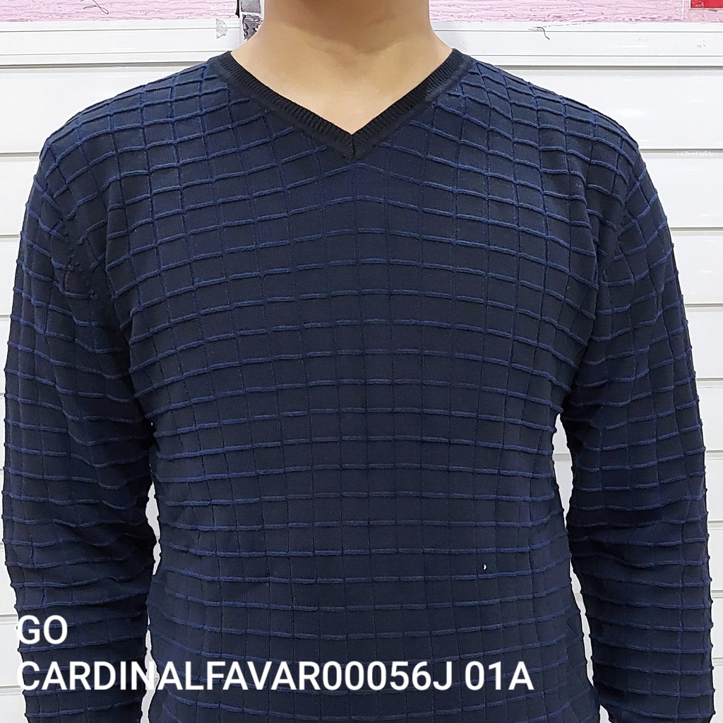 gof CARDINAL SWEATER Pakaian Pria Outwear Cardigan Hoodie Jaket Casual Salur Garis Lengan Panjang