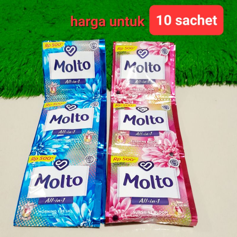 Molto All In One Sachet Pelembut dan Pewangi Konsentrat  10 sachet @ 9ml