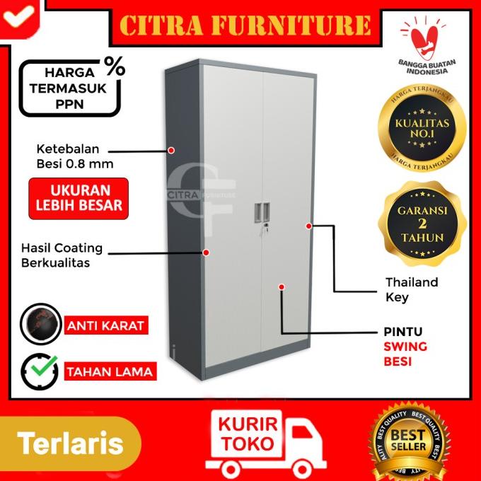 

TERBARU Lemari Arsip Besi 2 Pintu Swing besi|Lemari File kantor Pintu ayun