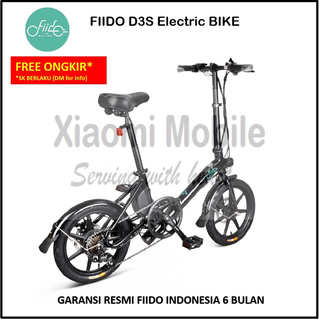 Fiido D3S Folding Electric Bike Sepeda Lipat Listrik 6 Speeds Garansi Resmi