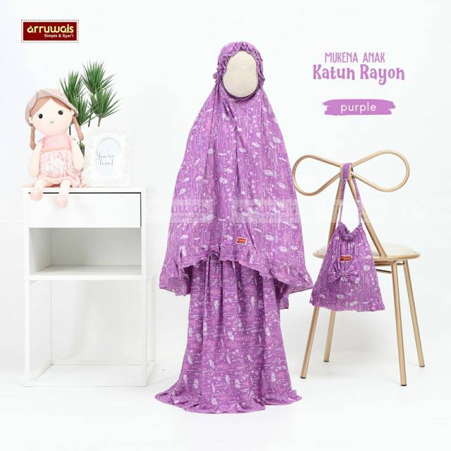 MUKENA COUPLE KATUN RAYON MOTIF MUKENA IBU DAN ANAK