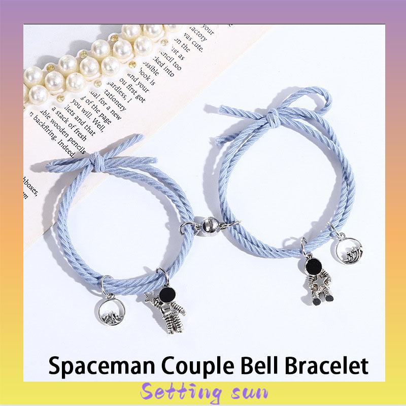 Korea Mahasiswa Astronot Braided Gelang Pasangan Pacar Gelang Perhiasan Kecil Hadiah Ulang Tahun TN