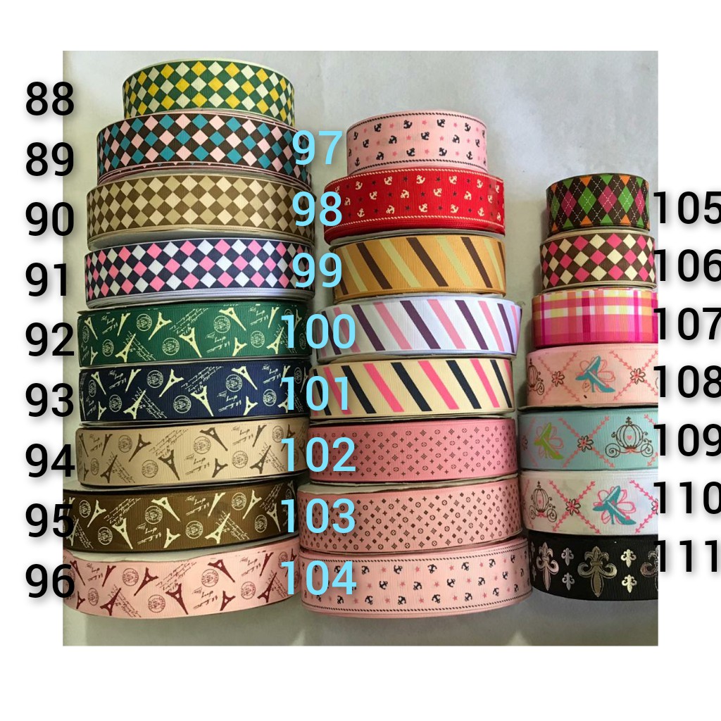 1 Yard  - PITA KADO HAMPERS | PITA JEPIT  BANDO  | PITA SATIN MOTIF 3,8 CM