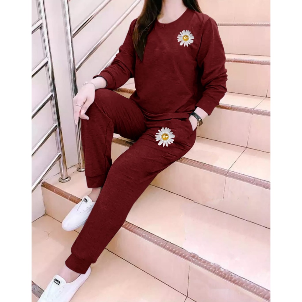 bisa COD / POLILE - STELAN GIRL SUNFLOWER / atasan lengan panjang / celana panjang / satu pasang/ fashion WANITA terbaru / terlaris