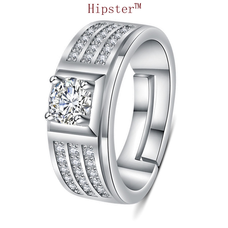 Popular Domineering Geometric Diamond Adjustable Ring