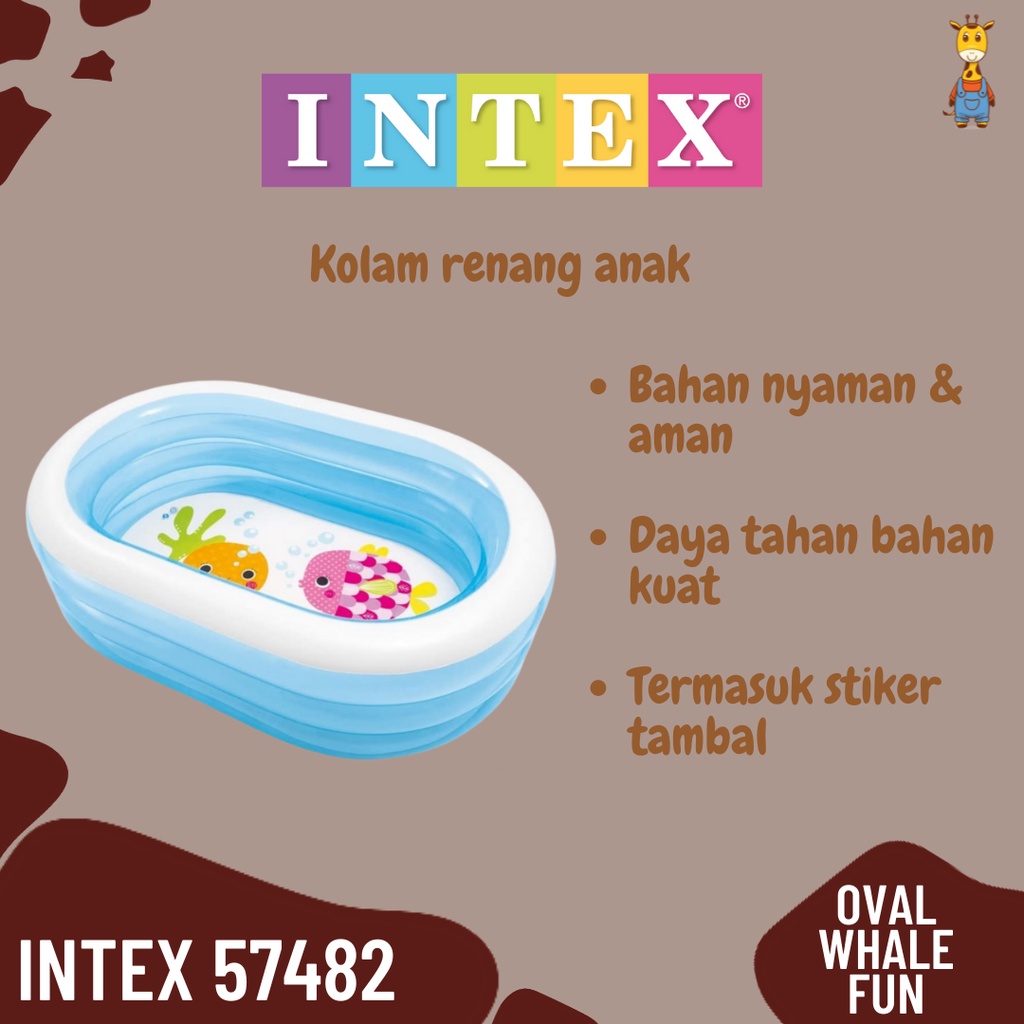 Intex 57482 Oval Whale Fun - Kolam Renang