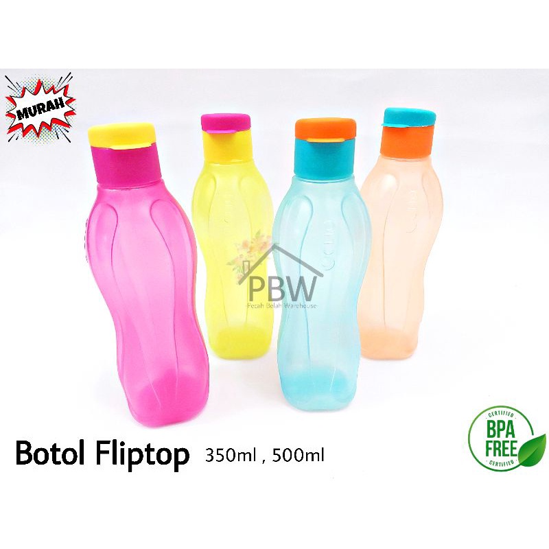 Botol Plastik Fliptop 350ml 500ml / Botol Souvenir Anak Hampers Ultah / Botol Clio