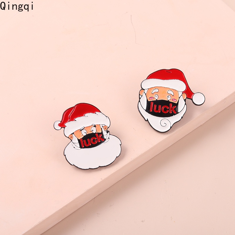 Bros Pin Enamel Desain Kartun Santa Claus Natal Untuk Hadiah