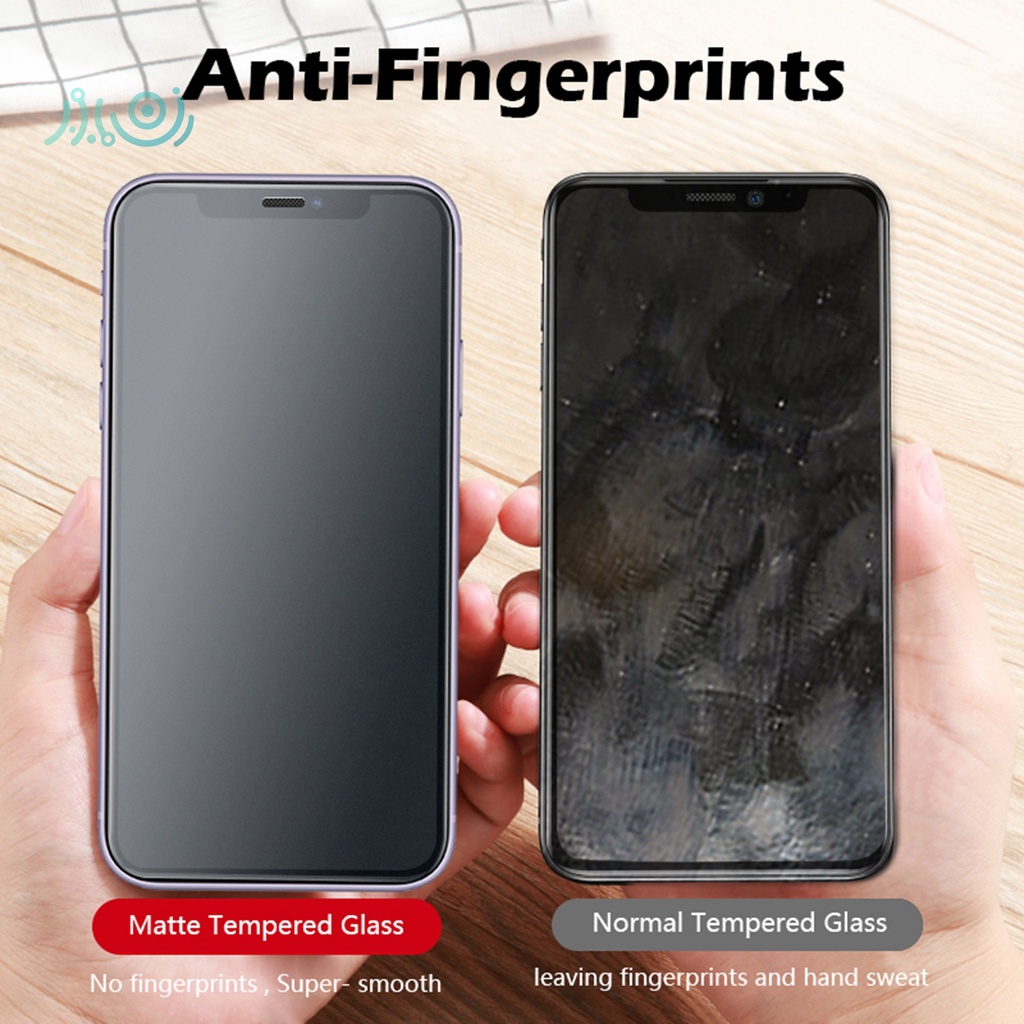 IPHONE Pelindung Layar Tempered Glass Matte Anti Sidik Jari Untuk Iphone X Xs 11 Pro Max Xr 8 7+6s 6 Plus