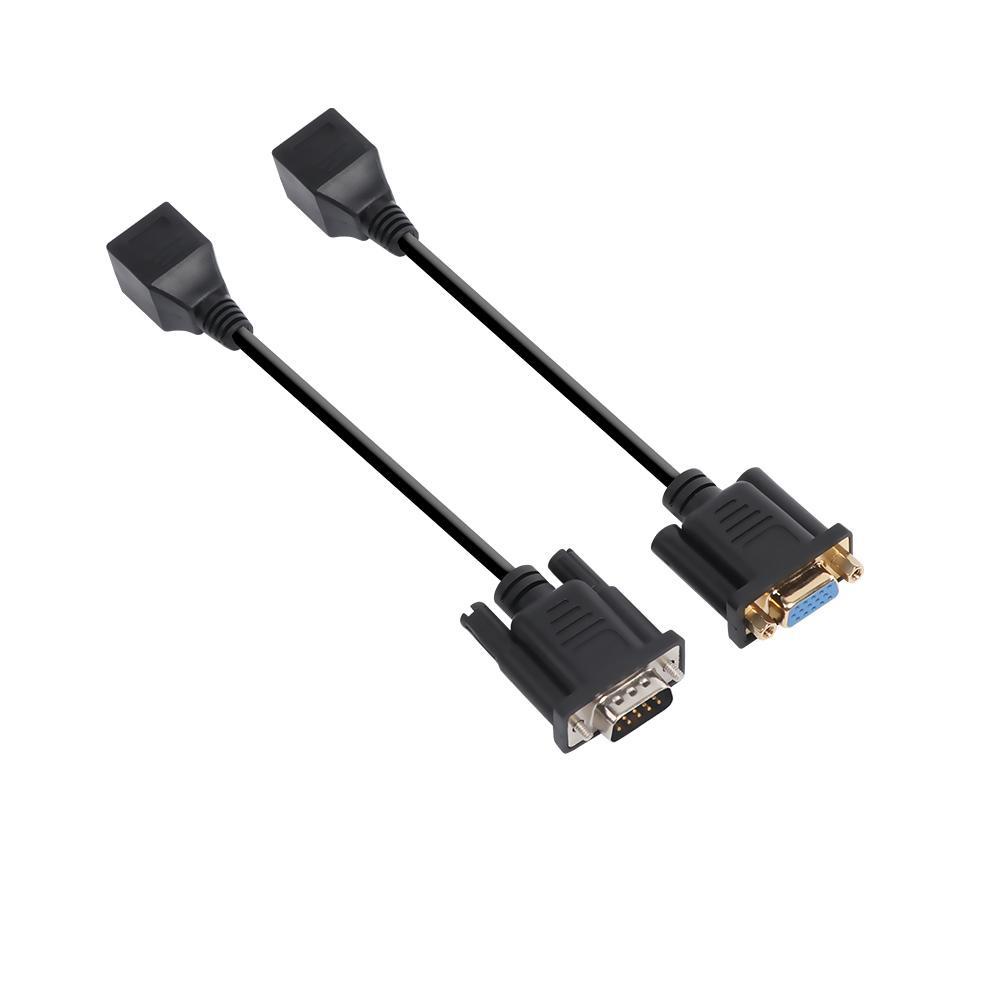 Suyo VGA Extender Tidak Memerlukan Daya Luar Male/Female Ke Female LAN CAT5 CAT6 Adaptor Kabel Jaringan