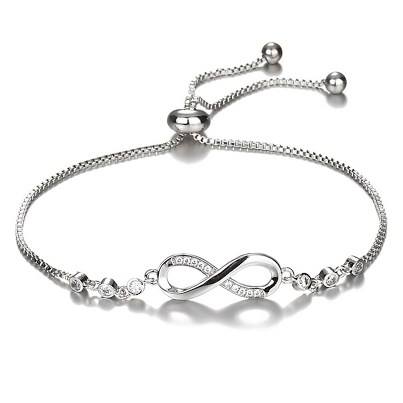 Gelang Infinity Bahan 925 Sterling Silver Untuk Wanita