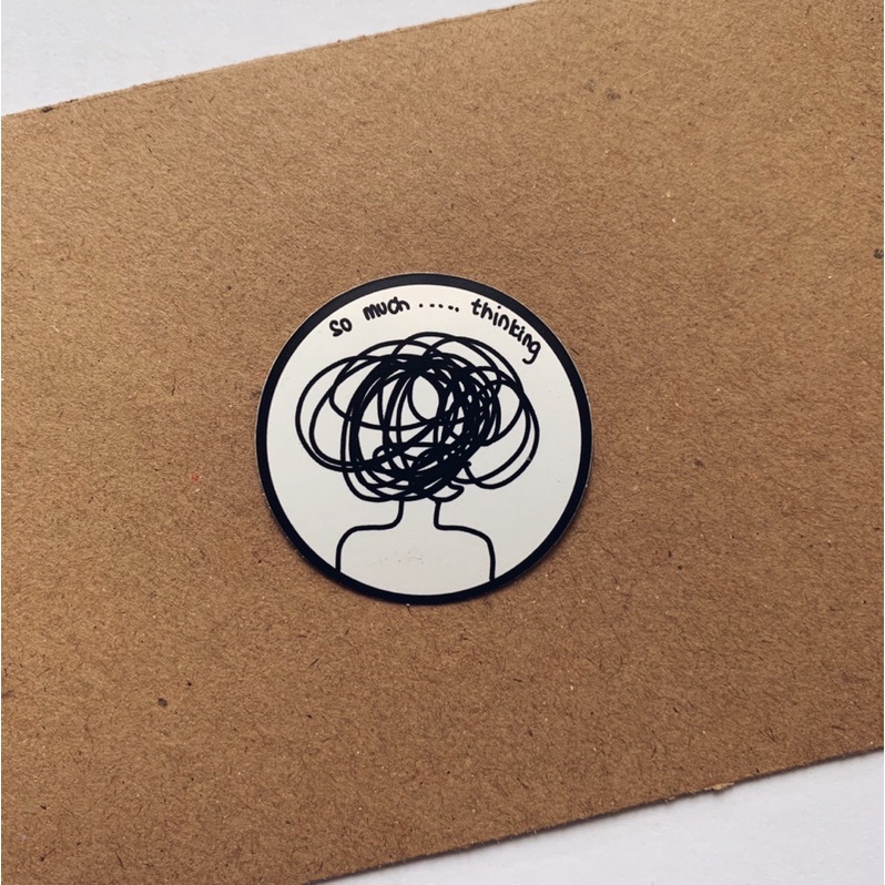 

Phaedra.stuff - So Much Thinking Sticker | aesthetic sticker | cute sticker | dark sticker