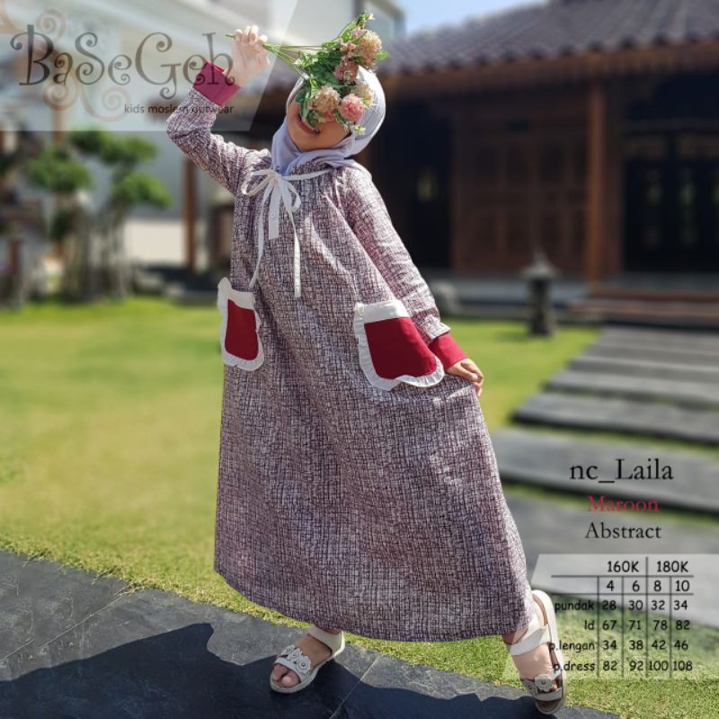 Basegeh gamis anak NC Laila abstrak