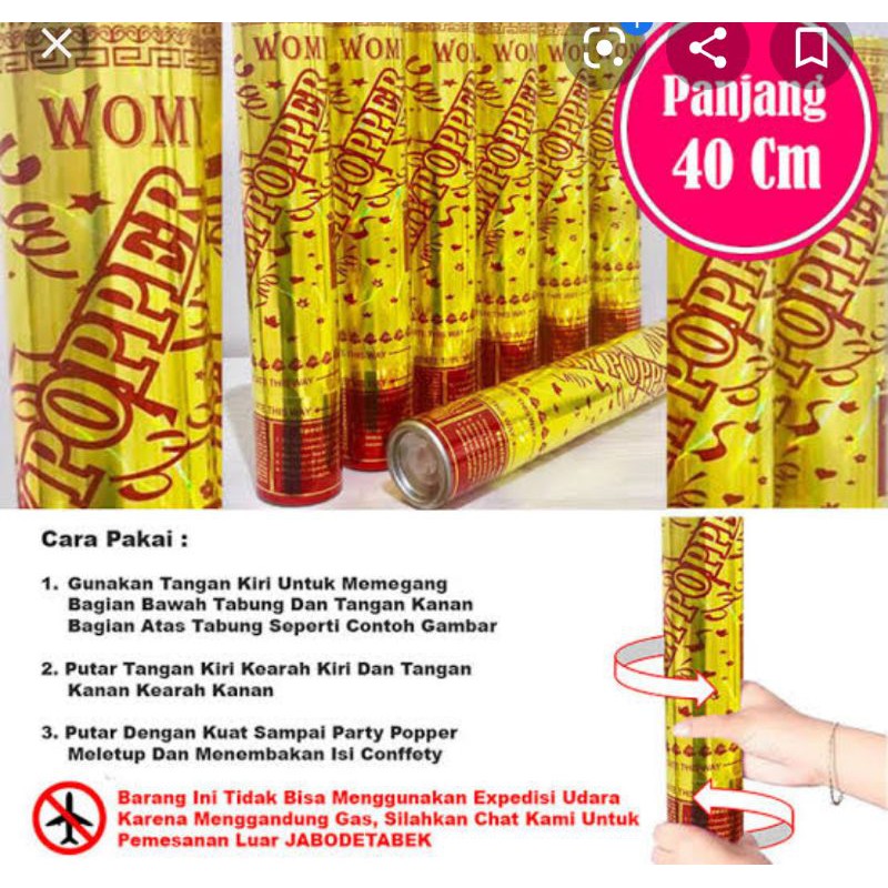 CONFETTI 40CM/PARTY POPPER 40CM