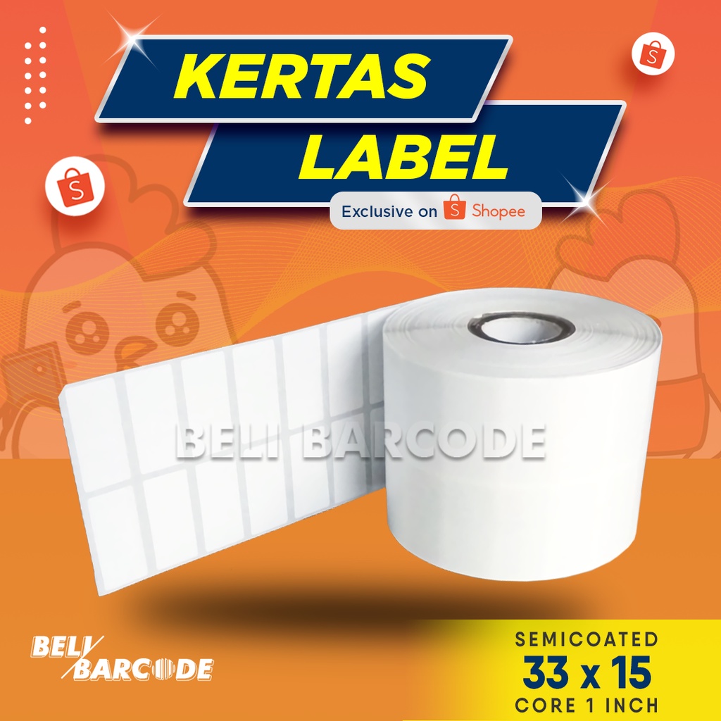 Label Stiker Uk 33 x 15 Semicoated 2 Line Blue