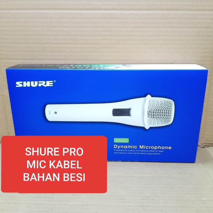 SHURE white legendary Mic putih song musik kabel Microphone cable karaoke vocal artis audio sound mik pengeras suara emas pro profesional vokal mikrophone dynamic legendaris LGH  TERBUAT DARI BESI Langsung nyala tanpa baterai  Microphone Shure PG 78