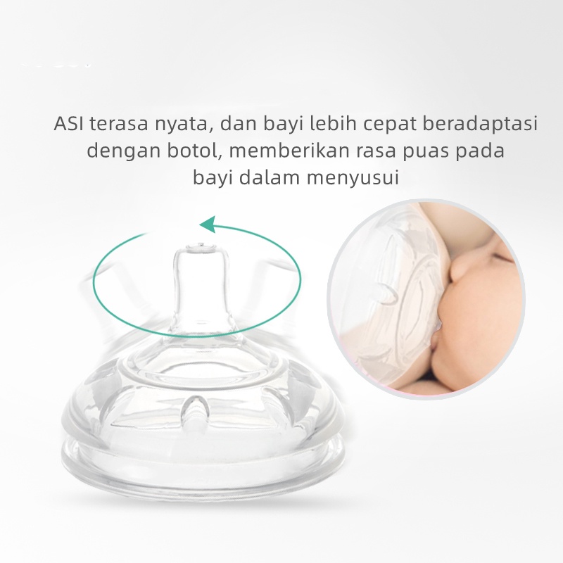 Botol Silikon Bayi Leher Lebar (WIDENECK) Dot Botol Susu Silikon Food Grade Anti Kolik BB05