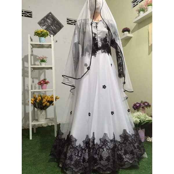 set  gaun pengantin syari wedding dress