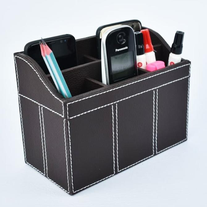 

Produk Unggulan] Tempat Hp Dan Pena / Pen Holder / Holder Atk / Stationery Stand Brown