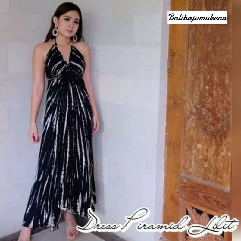 [BISA COD] DRESS PIRAMID LILIT RAYON BALI SIZE XL/BAJU TIDUR WANITA DEWASA MOTIF TIEDYE KEKINIAN