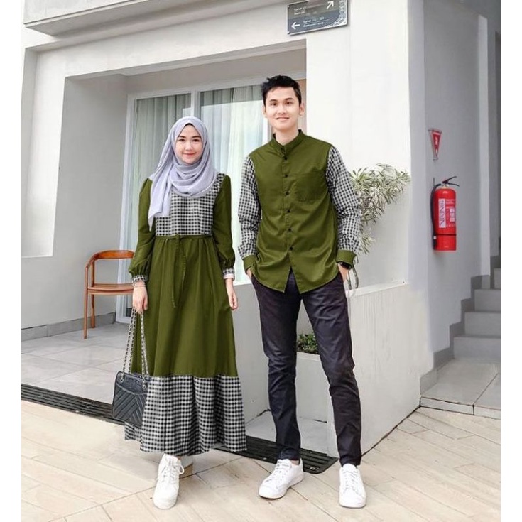 CP DAMARA, COUPLE PASANGAN, MOSCREPE, KATUN, GAMIS HIJAB MUSLIM, DRESS