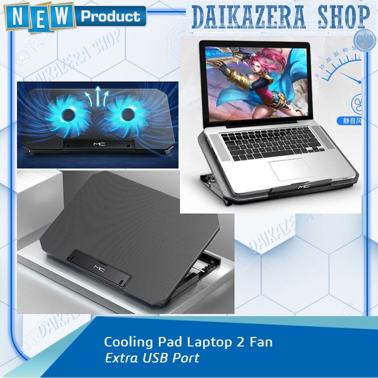 Cooling Pad Laptop 2 Fan Extra USB Port