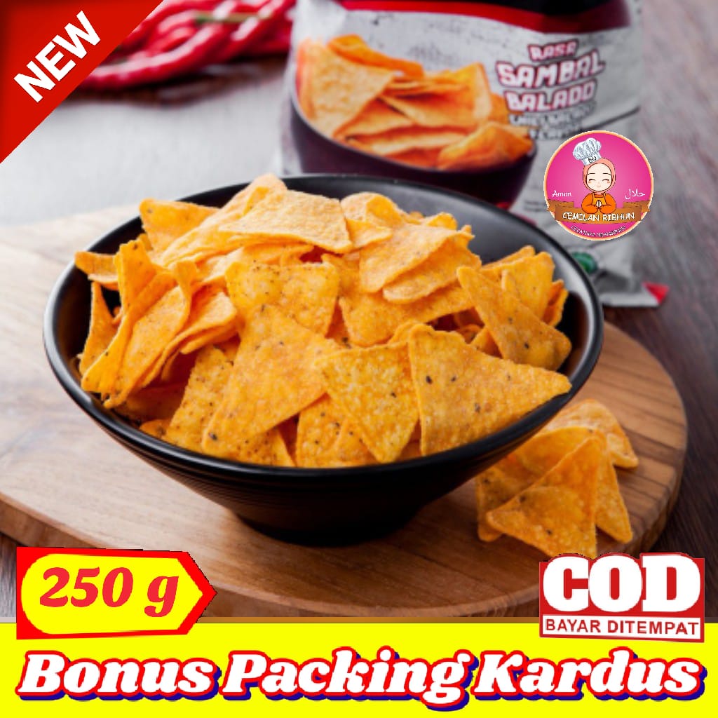 

Tortilla Balado 250g / Tortila BBQ Premium | Cemilan Ribhun - makanan ringan Jajanan sehat snack kiloan jajanan jadul