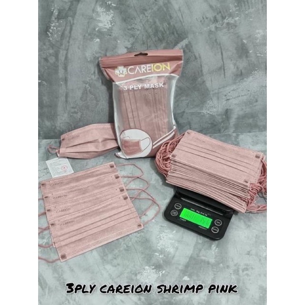 MASKER EARLOOP 3PLY CAREION WARNA NAVY&amp;SHRIM PINK 1BOX