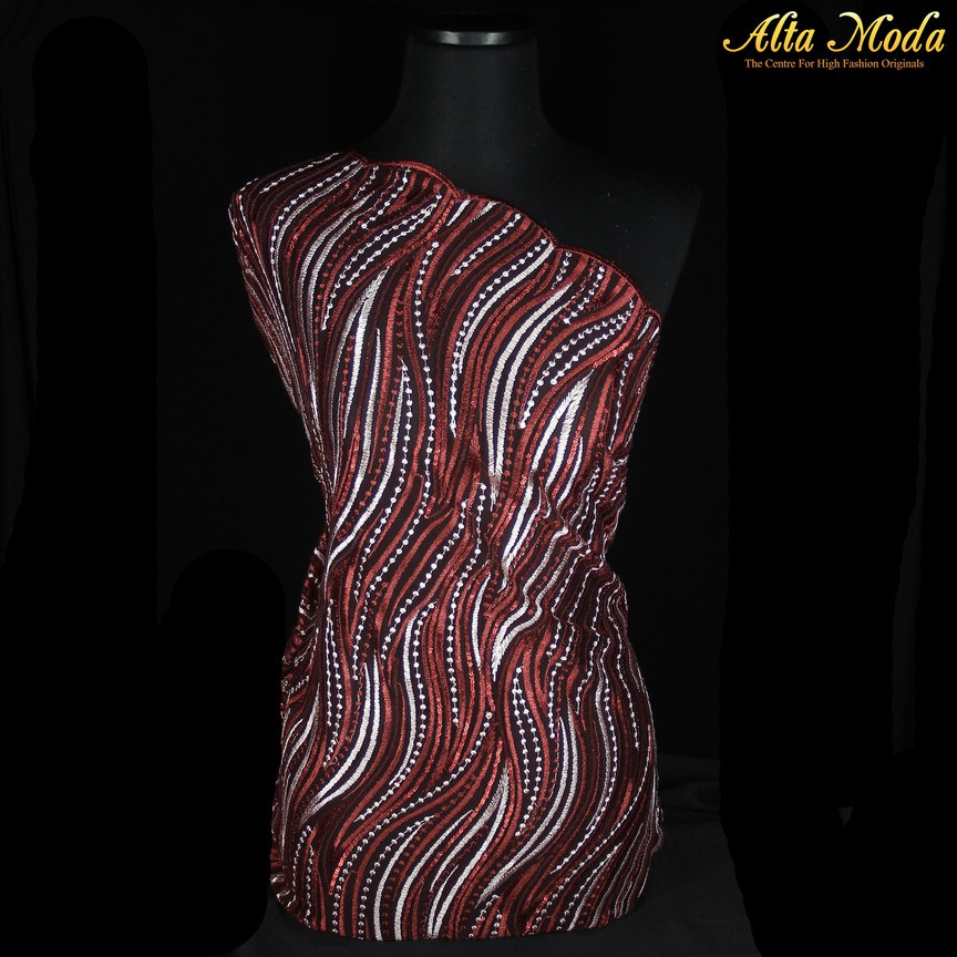 

Alta Moda Tile Bordir Hanamory Red Motif Garis (1M)