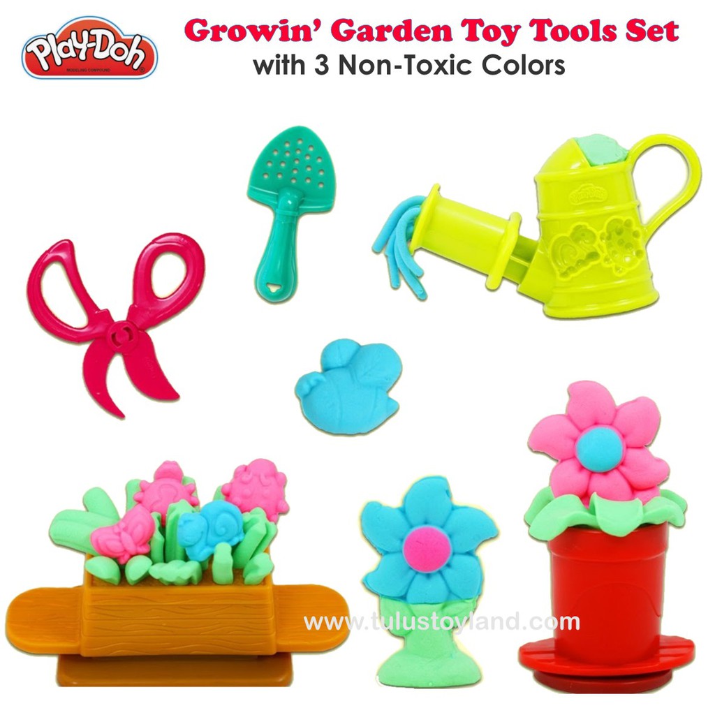 Play Doh Toolin Around Growin Garden Toy Tools Set Mainan Berkebun Bertukang Asli Playdoh Original