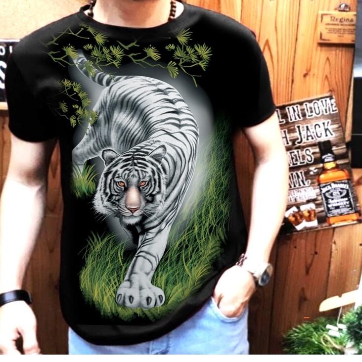 Banyak Dipakai.. Kaos distro Pria Motif macan / kaos pria Gambar macan / baju macan pria / baju maca