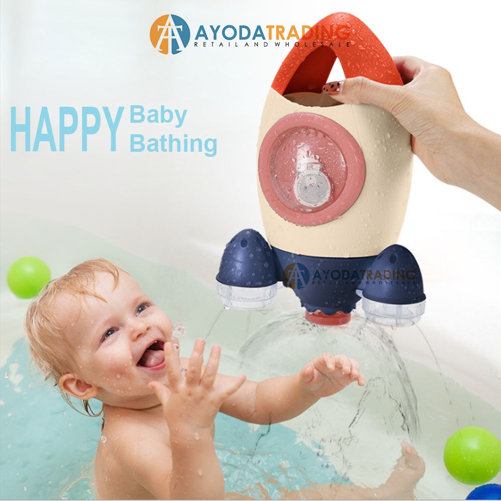 Baby Rocket Spray Water Toy Mainan Kamar Mandi Kolam Renang Bayi