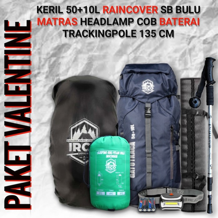 Paket alat camping murah - Keril gunung irco 50l - Paketan alat hiking