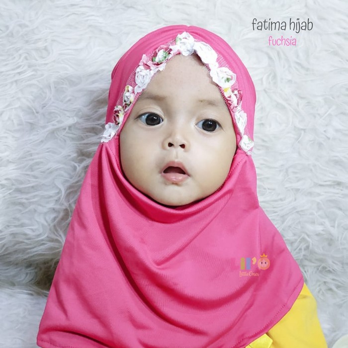 Lil'O Jilbab Series - Fatima Hijab / KerudungvAnak Bayi Perempuan - Fuschia S 1