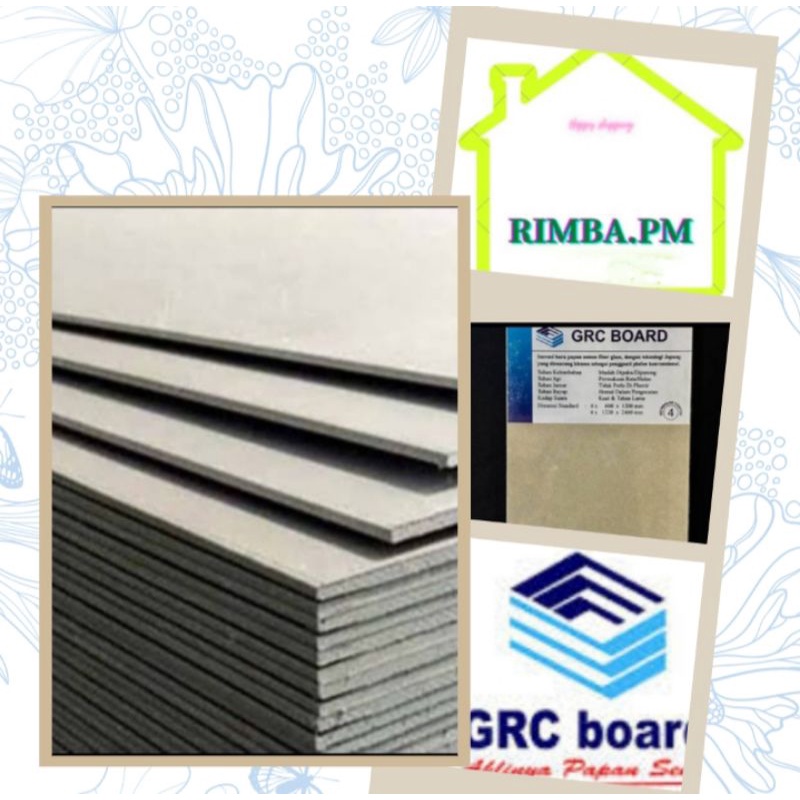 Papan Semen Grc board 4 mm x 120 cm x 240 cm