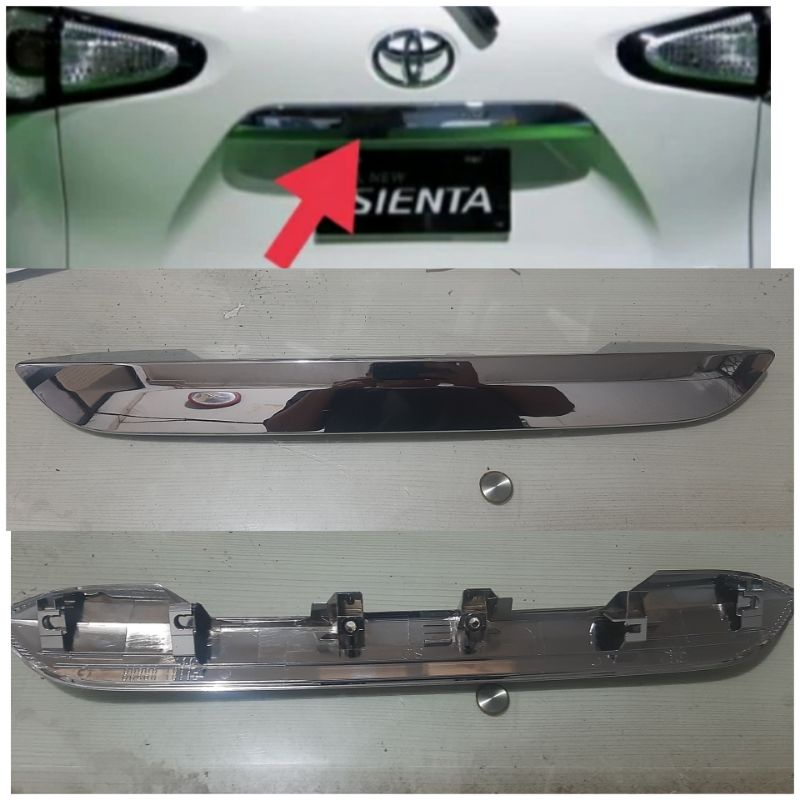 list trunklid bagasi sienta chrom original