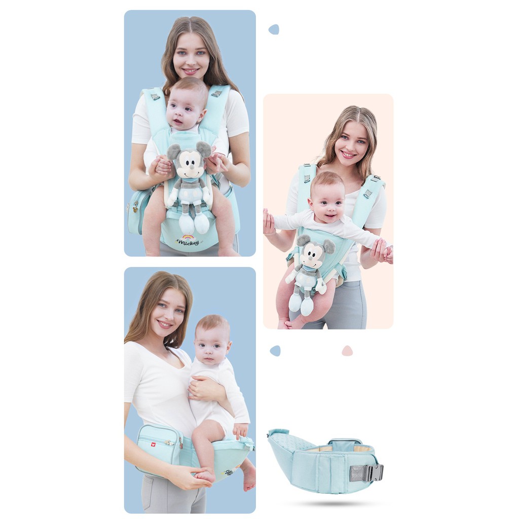 Hipseat Carrier Disney MICKEY CYAN &amp; 6D STYLE NEW UPGRADE GENDONGAN HIPSEAT Disney Original