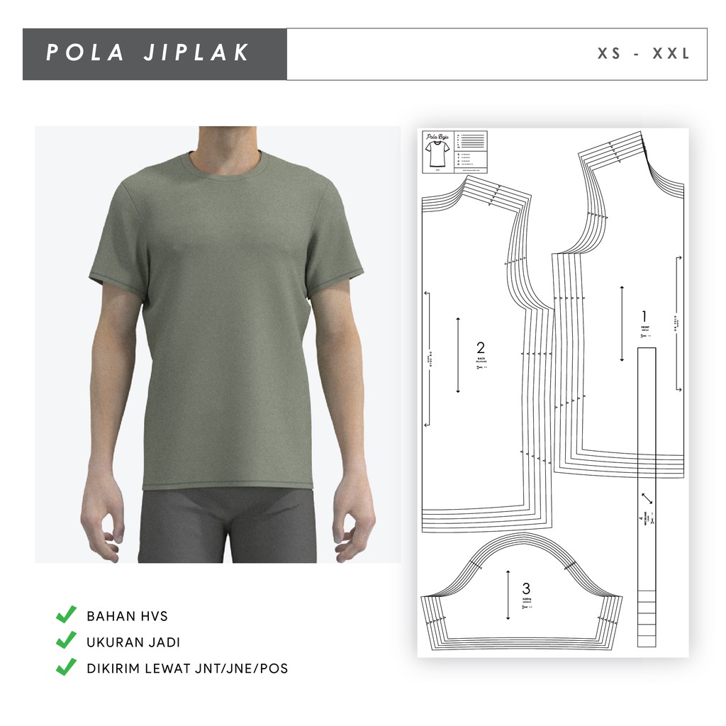 Pola Jiplak - Kaos Tshirt Pria