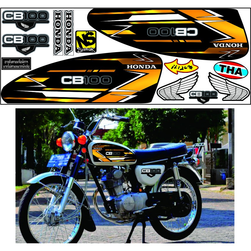 STRIPING MOTOR HONDA CB100 VARIASI UNIVERSAL MOTOR CB100 STRIPING CUSTOM ART
