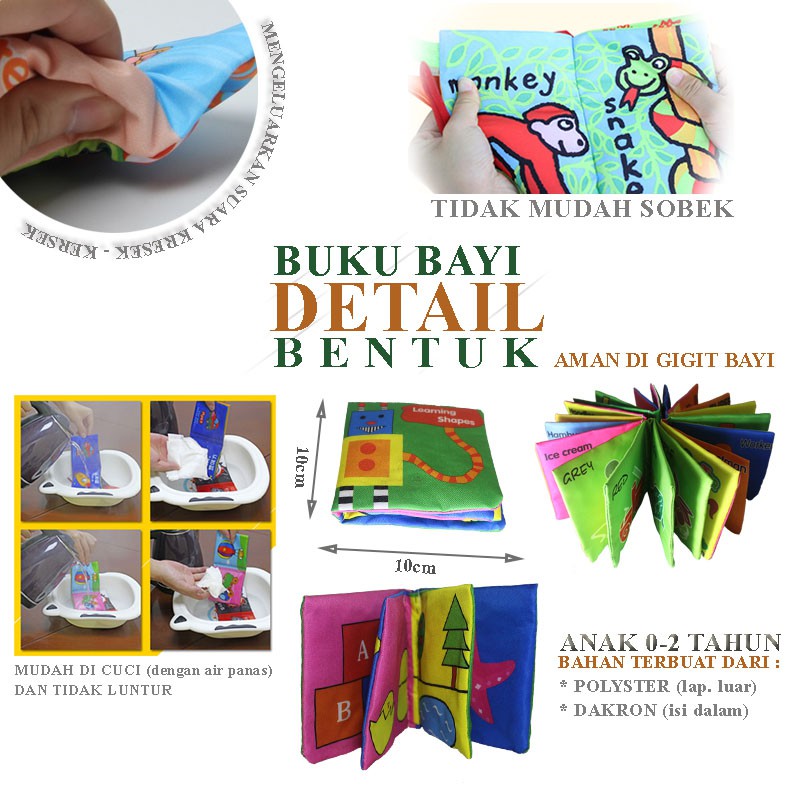 Mainan Bayi Buku Kain Edukasi 6pcs/set - Baby Toy Book set_Cerianti