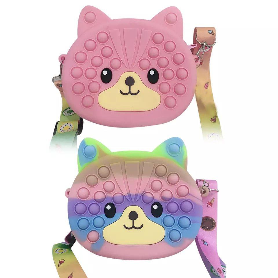 Sling Bag Pop It Tas Pop It Selempang Mini Motif Animal Bahan Jelly Rubber